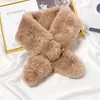 Gola de Pelúcia Imitação de Coelho Rex Cachecol de Pescoço de Pelo Cruzado Coração de Pêssego Fofo Versátil Estilo Coreano Inverno Feminino Capa de Pescoço