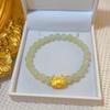 Nuevo Yilong bola de masa al vapor original año del dragón pulsera femenina diseño de nicho zodiaco Dragón imitación jade Hetian pulsera para amigas estudiante
