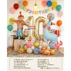 Set de columna de globos con números temática de circo, decoración de escena para fiesta de cumpleaños infantil y accesorios para fotos