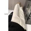 Calça Jeans Wide Leg Flare Off-White para Mulheres Outono 2025 Novo Estilo Cintura Alta Calça Pantalona Flare Comprimento Total