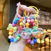 Llavero de Corazón de Colores Creativos Luminosos con Cuentas Colgante de Arena Movediza Exquisitos Accesorios para Bolsos Pequeños Regalos Venta al Por Mayor