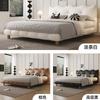 Tongyute 2026 Estilo Francés Color Crema Lujo Ligero Moderno Forma de Ola Doble Recámara Principal Cama de Boda Grande de Gama Alta Cama de Cuero
