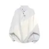 26 nuevos estilos de sudaderas abotonadas de cuello alto irregular para hombre, modernas y elegantes, talla grande, camisa base de cuello medio alto tipo jersey