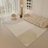 Tapete Simples Estilo Creme para Sala de Estar, Tapete de Cabeceira para Casa, Tapete de Quarto, Tapete com Laços Tpr Antiderrapante Fácil de Limpar
