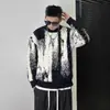 Tejido de punto con bloques de color degradado tie-dye para hombre, cuello redondo, estilo "Old Money", prenda interior de otoño e invierno, tejido de punto moderno, venta al por mayor de fábrica transfronteriza