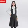 Vestido Chaleco Estilo Nuevo Otoño/Invierno 2026 Vestido Camisa de Manga Larga a la Moda Traje de Dos Piezas Ropa Formal para Entrevista de Trabajo Mujeres