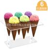 Acrílico Seis Agujeros Cono de Postre Exhibidor de Helados Producción Estante para Donas Sushi Gabinete de Exhibición Estante