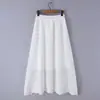 Moda Femenina Nueva de Verano Estilo Europeo y Americano Comercio Exterior Elegante Versátil Blanco Elegante Cuerda Gruesa Falda Larga