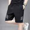 Shorts de Seda Gelada de Verão, Secagem Rápida, Respirável, Calça de Cinco Pontos para Homens, Esportes Casuais, Tamanho Plus, Calça de Praia para Homens Grandes e Altos, Versátil