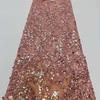 Tela de tela bordada con cuentas de lentejuelas de colores 2024 para vestido de novia europeo y americano, vestido de escenario MN279