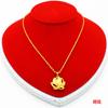 Collar con colgante de moneda europea chapado en oro y cobre para mujer, chapado en Vietnam Sha Jin, joyería de larga duración que no se decolora.