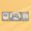 Pintura Decorativa de Año Nuevo 2025 Carácter Fu Tríptico para Sala de Estar Pintura de Colgar de Fondo para Sofá de Gama Alta con Buen Significado Mural de Porcelana de Cristal