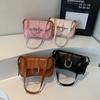 Novedad 2025 bolso baguette moda retro para mujer bolso de hombro cruzado para el trabajo costura texturizada bolso de mujer simple y moderno