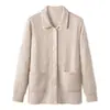Suéter cárdigan de primavera y otoño para mujeres de mediana edad y mayores, estilo mamá, corte holgado con botones y bolsillos, chaqueta de punto para exteriores