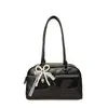 Bolso de Hombro de Gran Capacidad para Mujer, Bolso de Axila de Cuero Suave Estilo Coreano, Bolso Cruzado Cuadrado Horizontal Texturizado