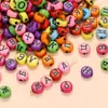 4*7mm Cuentas de Alfabeto Ruso de Colores Mixtos Cuentas Planas Cuentas Sueltas Accesorios para Joyería DIY Pulsera Collar Accesorios para Enhebrar
