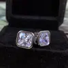 Livro Vermelho Pequeno Asche Europeu e Americano plano para clássico quadrado diamante Ins anel acabamento requintado simples brilhante banhado a platina 18K brincos de tarraxa