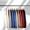 Suéter de cuello redondo con forro polar para hombre, jersey de otoño e invierno de color sólido pesado, jersey de manga larga, jersey holgado de moda para jóvenes y parejas.