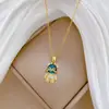 [Acero de Titanio] Cielo Estrellado Oso Tridimensional Cadena de Clavícula Elegante de Lujo Completa con Diamantes para Mujer Cadena de Acero de Titanio Fácil de Combinar