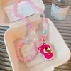 Acessórios Infantis Meninas Desenho Animado Princesa Conjunto de Colar e Pulseira com Contas Colar com Pingente de Menina Acessórios de Joias para Bebê