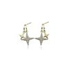 Pendientes Estrella Aguja de Plata Lujo Ligero Diseño Nicho Avanzado Diamante Flash Pendientes Estrella de Seis Puntas Zircón Pendientes Pendientes 2023 Nuevo Estilo