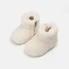 Botas de Nieve para Niñas Invierno 2026 Estilo Nuevo Botines Cortos Forrados de Piel, Botas Cálidas Acolchadas de Algodón para Niñas Pequeñas y Bebés