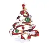 Moda Europeia e Americana Liga Esmalte Strass Árvore de Natal Broche Requintado Criativo Masculino e Feminino Roupa Corsage Alfinete de Joia