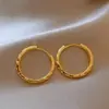 Novos Brincos Lisos Estilo Minimalista Cool para Mulheres, Luxo Leve, Sensação de Alto Padrão, Argolas Elegantes, Acessórios de Orelha com Design Exclusivo