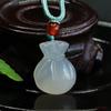 Pendente de Calcedônia Branca Natural Aiyu Ágata Tipo Gelo Buda Guanyin Fábrica de Joias Transmissão ao Vivo Dropshipping S2120202