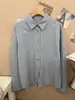 Camisa Feminina com Punhos de Patchwork Xadrez, Estilo Coreano Simples, Moda Elegante para o Trabalho, Nova Blusa de Manga Longa 693