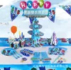 Amazon Herói Mascarado Desenho Animado Tema Superman Festa de Aniversário de Bebê Decoração do Local Conjunto de Louça Mesa Interna