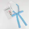 Pajarita de Color Sólido con Puntiagudos y Acentos de Plumas, Accesorios Jk, Pajarita Estilo Japonés para Estudiante Mujer, Pajarita Grande con Cordón, Estilo Uniforme Escolar