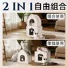 Nido de Gato de Fieltro Otoño e Invierno Villa para Gatos Resistente a los Arañazos y que no Suelta Pelo Mascota Nido Semi-Cerrado Perrera Pequeña para Perros Nido para Gatos Personalización