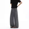 Calça Yamamoto de Seda Gelada com Caimento Relaxado para Homens, Verão Fina Oversized Tendência Solta Fluida Fresca Casual