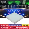 Luz LED cuadrada para baldosa de suelo, inducción por gravedad y cuerpo humano, pedal de pie, luminosa de siete colores, emisora de sonido, vidrio templado para exteriores, luz empotrada