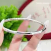 Pulsera de Plata Pura S999 para Mujer, Diseño de Nudo de Bambú, Superficie Lisa, Moderna y Versátil, Elegante Accesorio para la Mano, Regalo para Novia