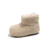 Botas de Nieve para Niñas Invierno 2026 Estilo Nuevo Botines Cortos Forrados de Piel, Botas Cálidas Acolchadas de Algodón para Niñas Pequeñas y Bebés
