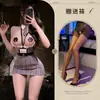 Hemei Lencería Sexy Falda Sexy de Secretaria Ajustada al Cuerpo Qqny Pijama de Deseo Puro Uniforme Coqueto Conjunto de No Quitarse para Mujer