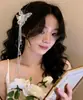 Novo Grampo de Cabelo com Borboleta, Franja e Pérola Feminino Noiva Vestido de Casamento Acessório de Cabeça Fada Cristal Acessórios de Cabelo Acessórios para Fotos
