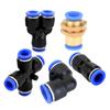 Conector rápido pneumático PU PM direto através de PG PEG PW de diâmetro variável PE PY tubo de ar de três vias plugue rápido SLA válvula de aceleração