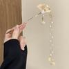 Horquilla con borlas antiguas para mujer, elegante accesorio para el cabello de cheongsam Hanfu de alta gama, nueva horquilla de madera estilo chino escalonada.