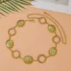 Comercio electrónico transfronterizo más vendido cadena de cintura ovalada con textura floral retro estilo étnico cadena para ombligo bohemia para mujeres