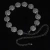 Joyería Transfronteriza Europea y Americana Moda Metal Geométrico Disco Cadena para Cintura Nicho Elegante Alto Nivel Accesorios de Cinturón para Vestido