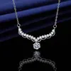 2 quilates imitação moissanite colar feminino banhado pt950 platina clavícula cadeia oito corações oito flechas zircão pingente de jóias