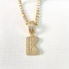 Collar con colgante de cobre con letras de diamante y circonita clásica de moda transfronteriza, estilo hip-hop, bricolaje, joyería de lujo de alta gama.