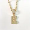 Collar con Colgante de Letra de Cobre con Circonita y Diamante Completo Moda Clásica Transfronteriza Hip-Hop DIY Joyería de Lujo de Alta Gama