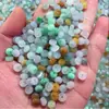 Jade Natural de Myanmar un artículo abalorios de abaco de jade helado de tres colores Abaco 6mm hebilla de seguridad pequeña espaciador cuentas sueltas