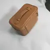 Nova Bolsa de Maquiagem Pu com Zíper de Camada Dupla, Bolsa de Maquiagem Multifuncional para Guardar Pincéis e Lápis de Sobrancelha, Caixa Portátil para Skincare e Maquiagem