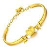 Pulsera de Gato Chapada Oro 3D Joyería Oro Estilo Coreano para Mujer Pulsera Cabeza de Gato Oro Euro LT