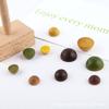 Accesorios para joyería hechos a mano DIY Corea del Sur madera maciza polígono geométrico perforado mitad píldora pendientes colgantes material accesorios